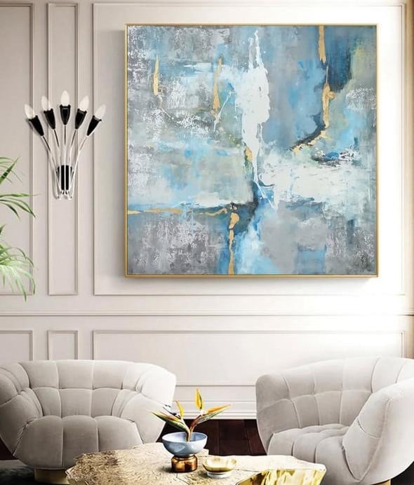 Luxurious canvas painting with an abstract art design