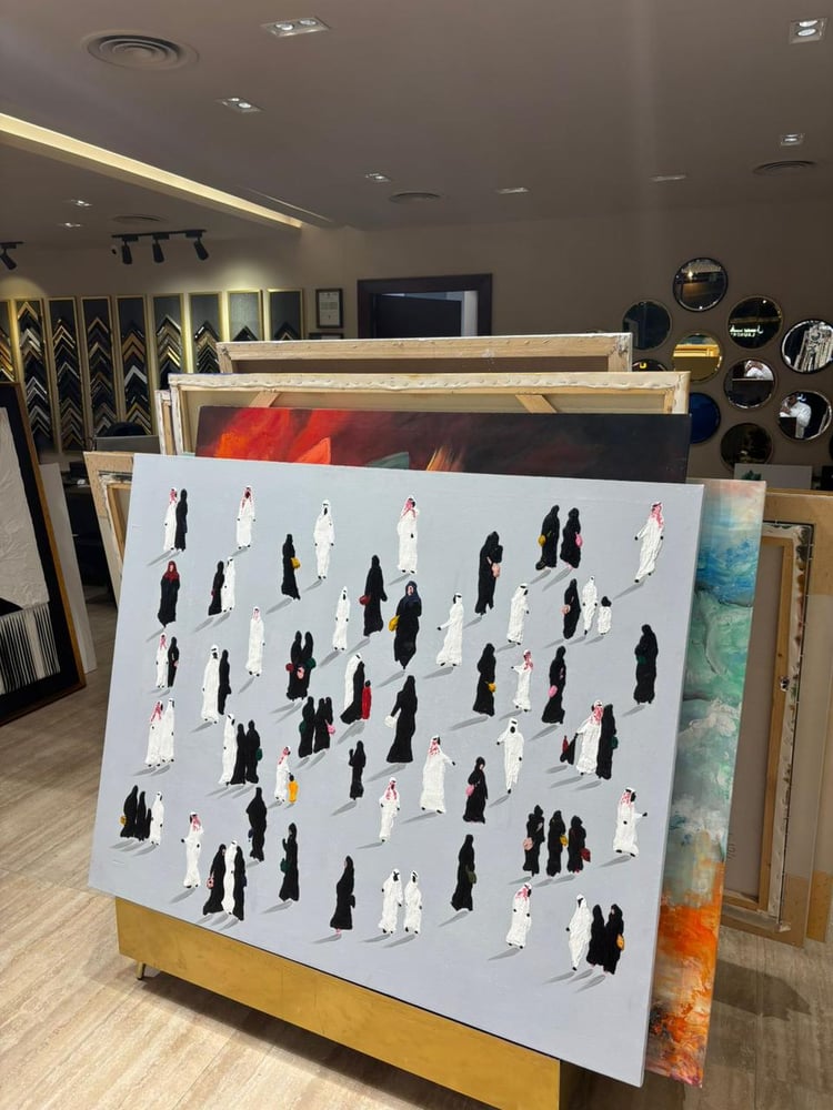 لوحه رسم  علي الطراز السعودي بتصميم تشكيلي رائع