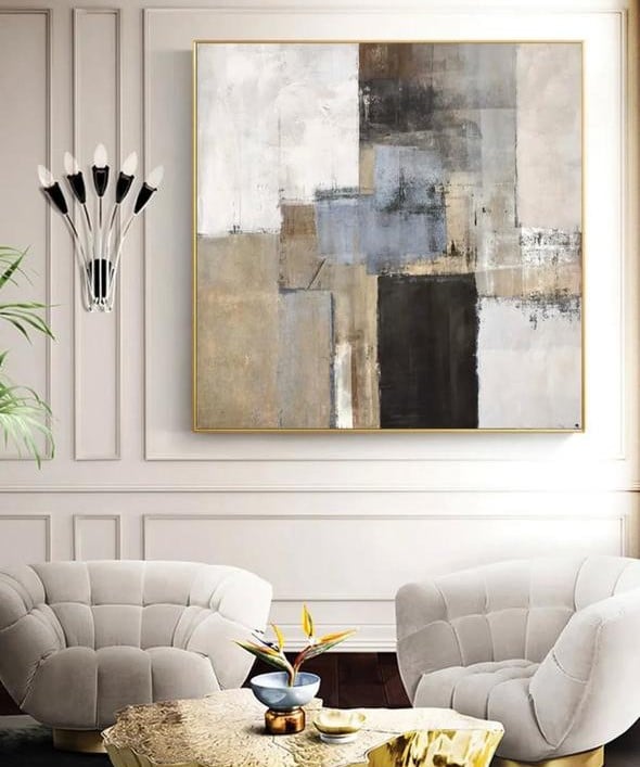 Luxurious canvas painting with an abstract art design