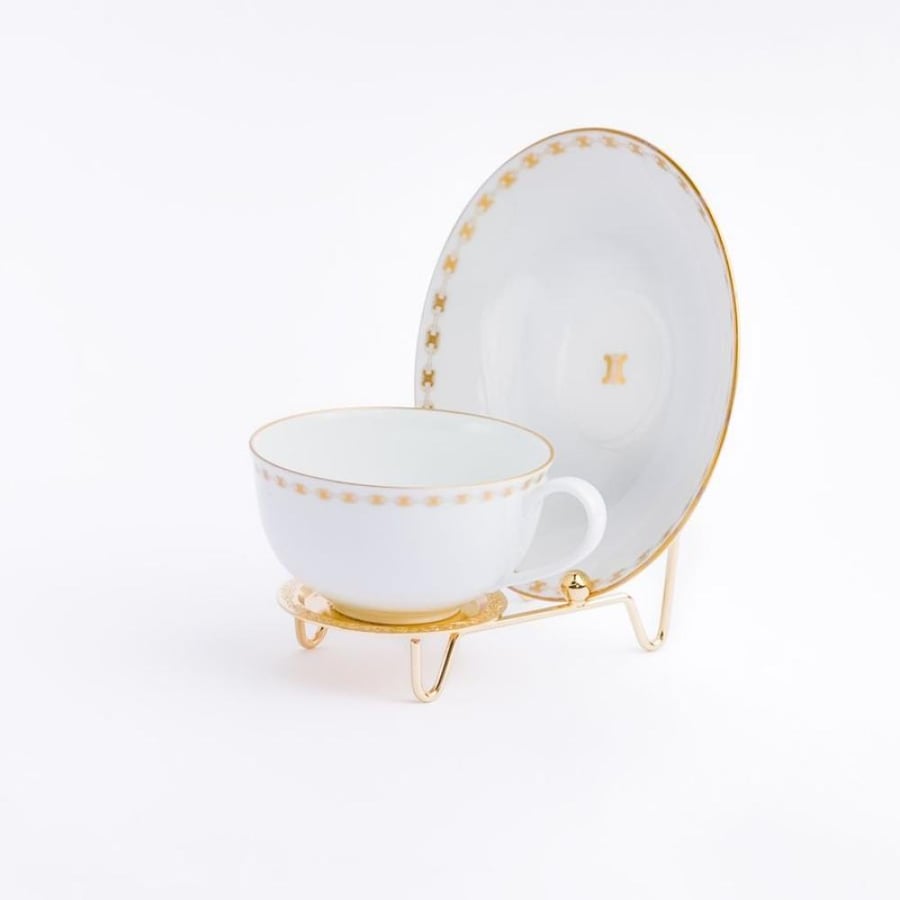 Gold Tea cup and saucer stand