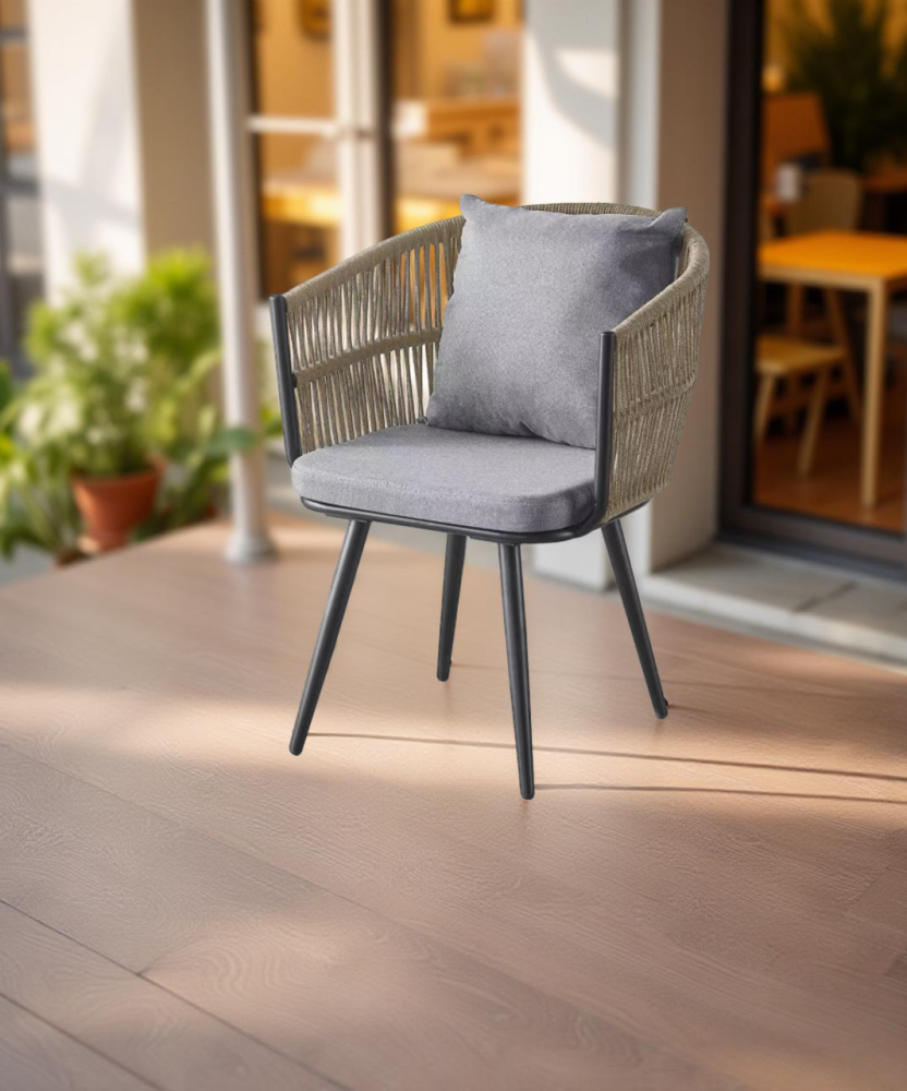Luxurious cafe chair, beige color
