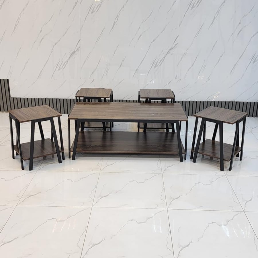 Modern service set 5 pieces coffee color