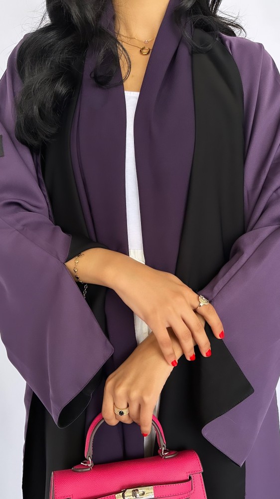 عباية دبل فيس اسود وموف