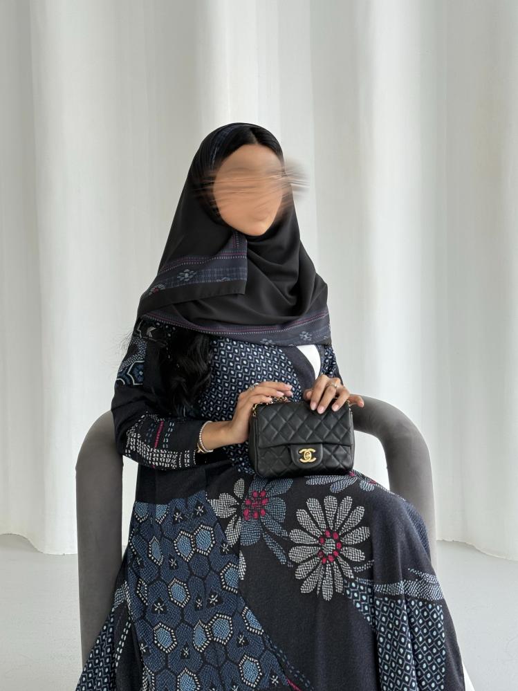 عباية شيفون طباعة خاصة