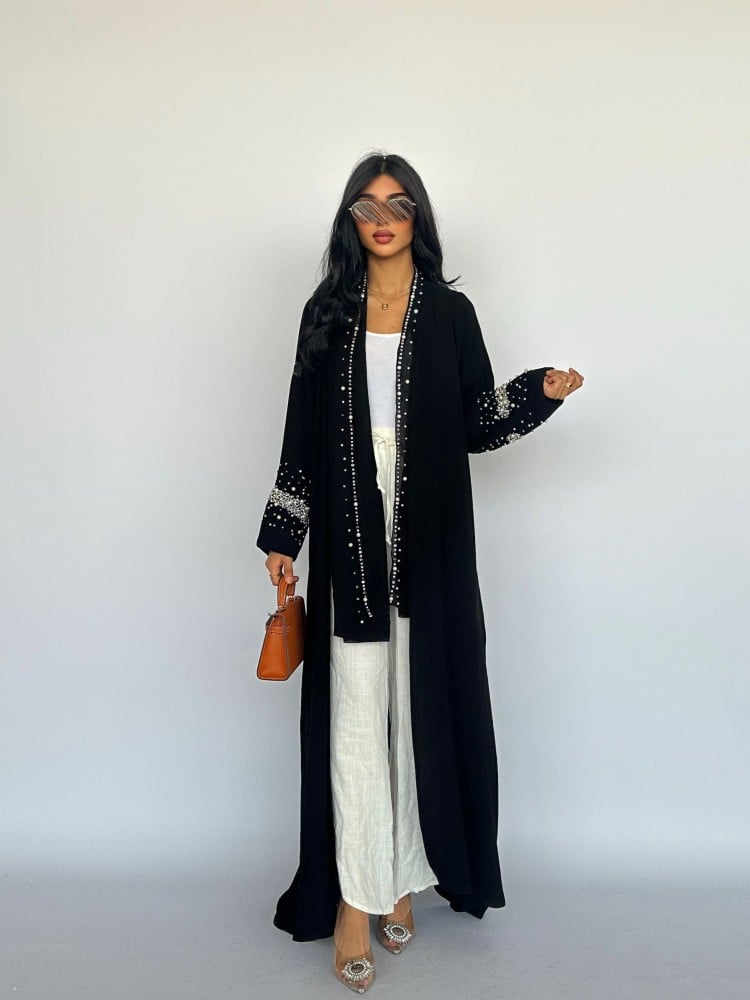 كريب ملكي اسود مع شك يدوي لولو