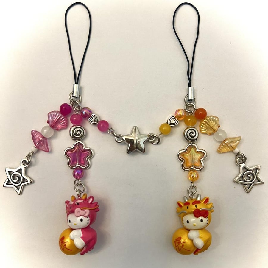Matching dragon year hello kitty phonecharms
