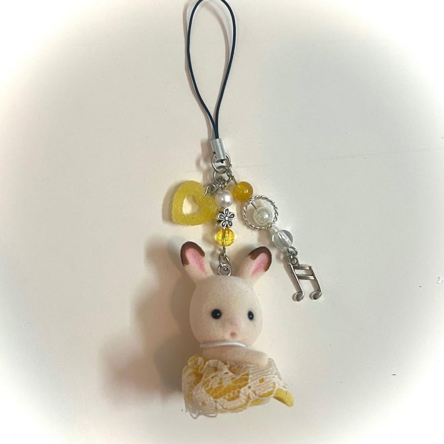 Authentic sylvanian family baby piano phonecharm