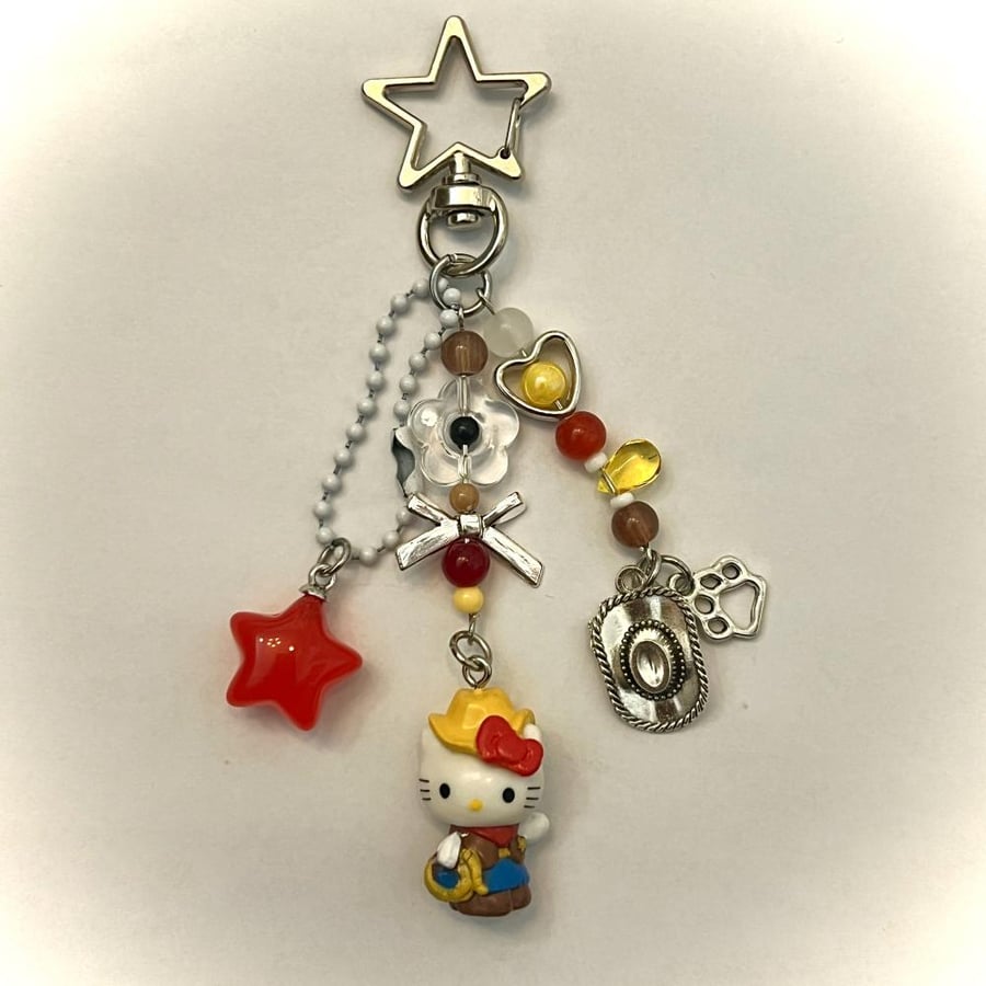 Cowboy hello kitty gotochi keychain