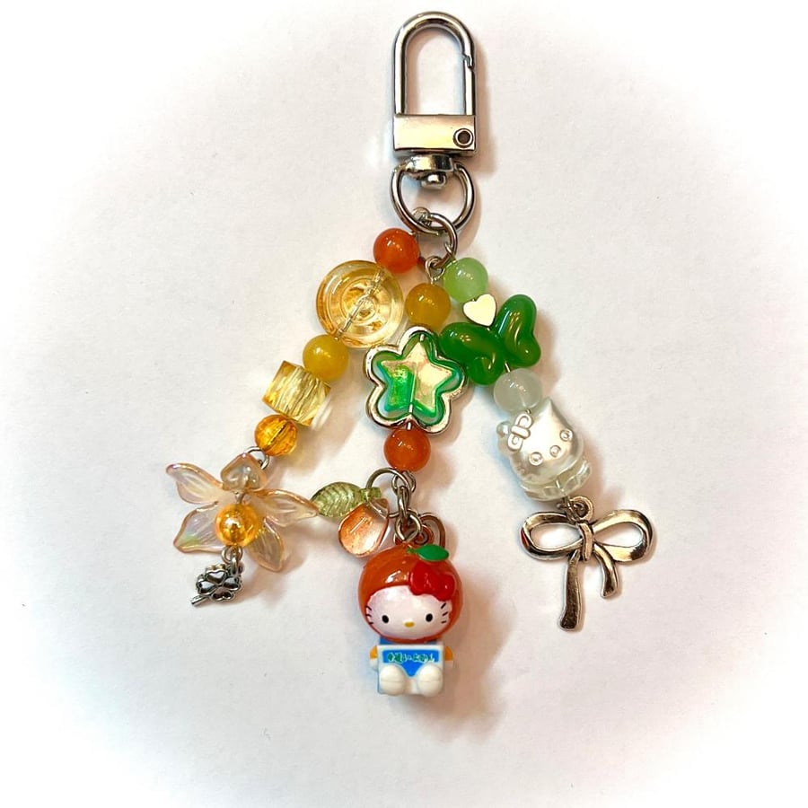 Food gotochi hello kitty keychain