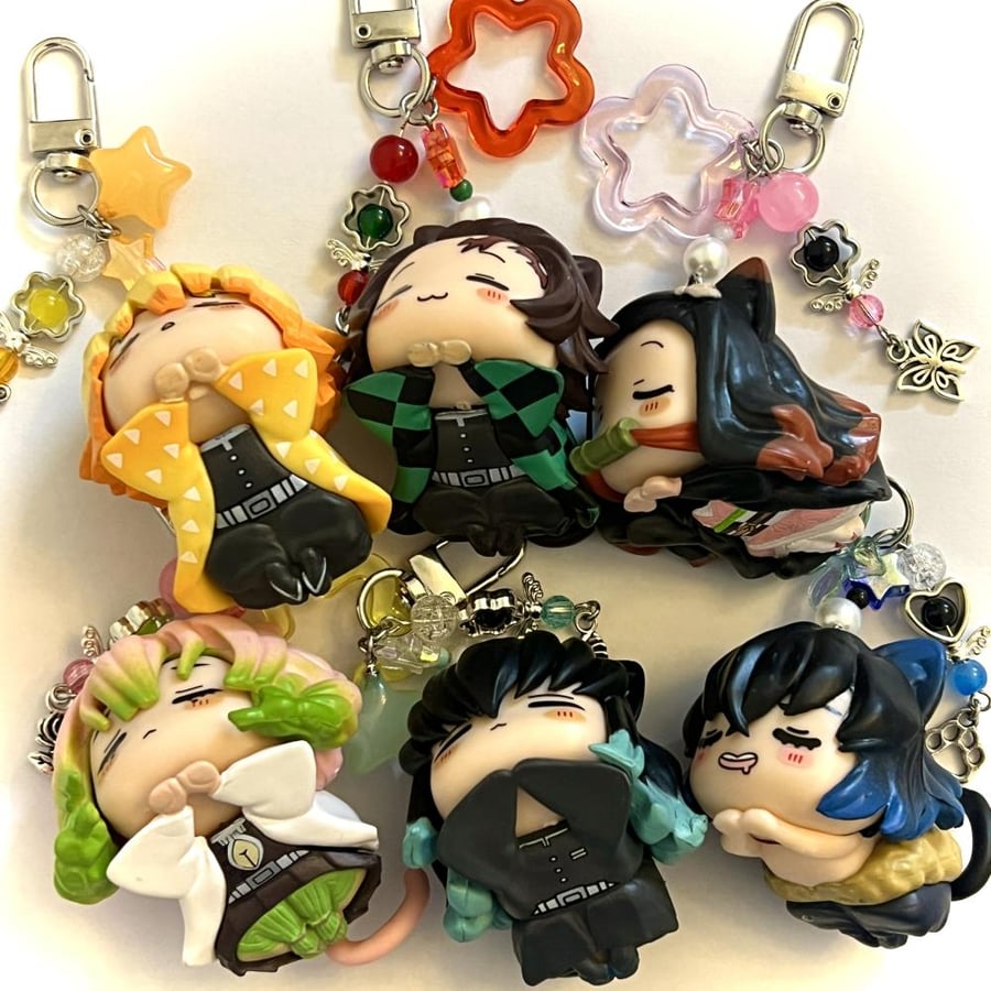 Demon slayer cat keychains/bagcharms