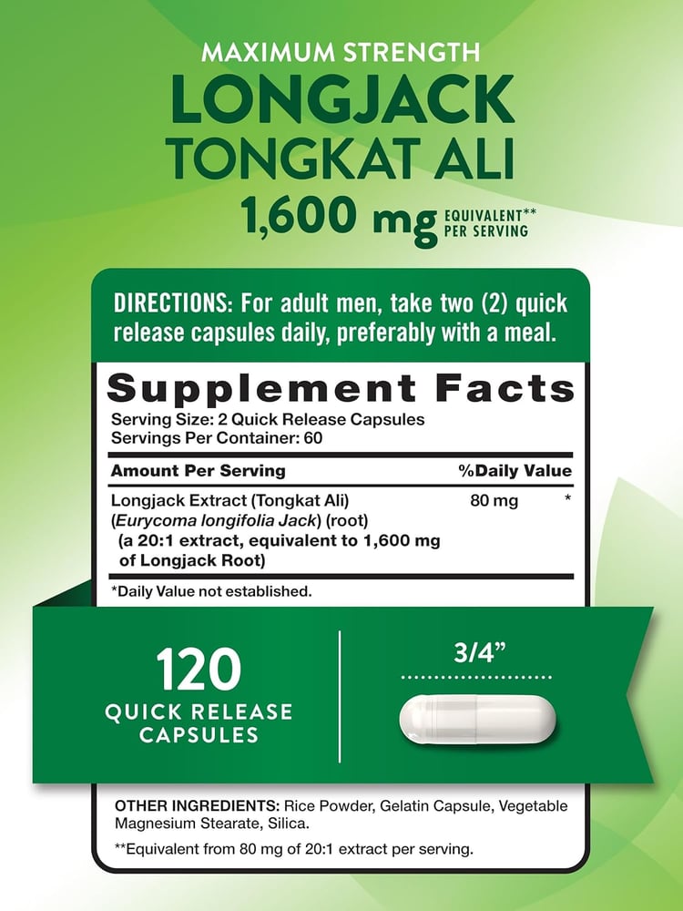 NATURES TRUTH TONGKAT ALI 1600MG 120CAP
