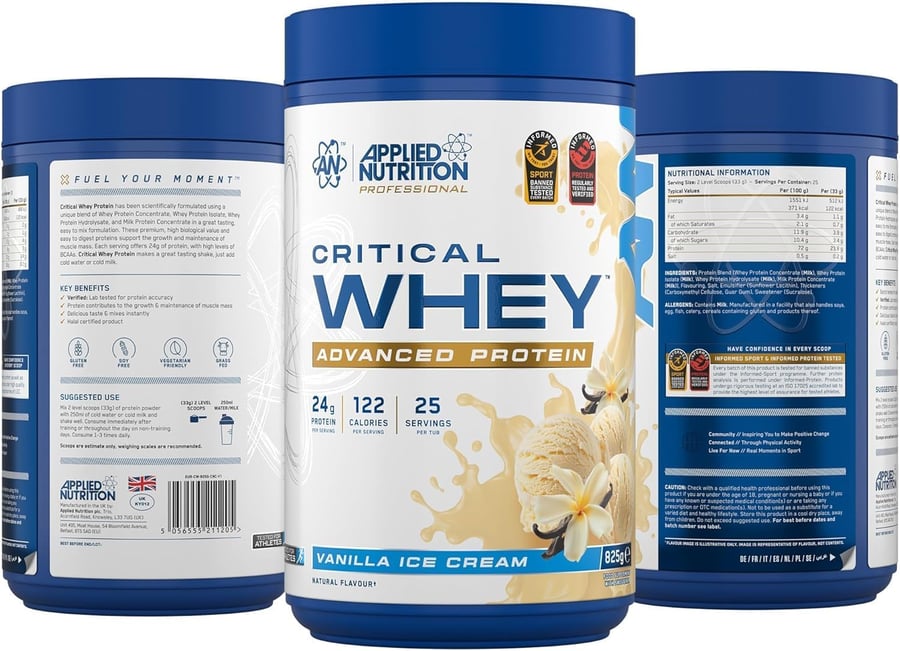 APPLIED CRITICAL WHEY VANILLA ice cream 825G