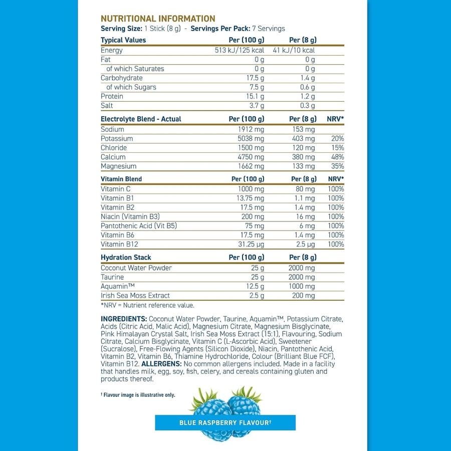 APPLIED HYDRATION STICKS BLUE RASPBERRY 7 x 8g