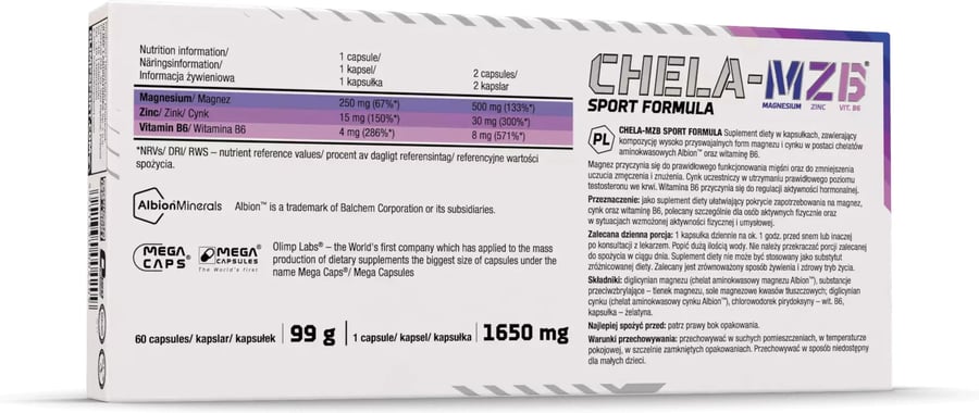 OLIMP CHELA MZB SPORT FORMULA MEGA 60 CAPS