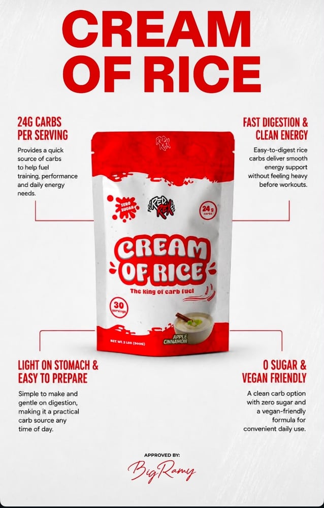 Red Rex Big Ramy Labs cream of rice APPLE CINNAMON  900GM 30SERV
