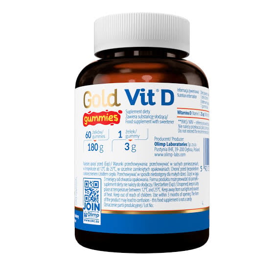 OLIMP GOLD VIT D GUMMIES STRAWBERRY 60T JAR