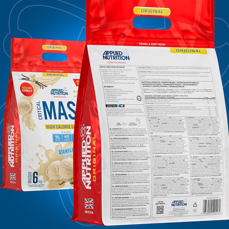 APPLIED NUTRITION Critical Mass Gainer Vanilla 6KG