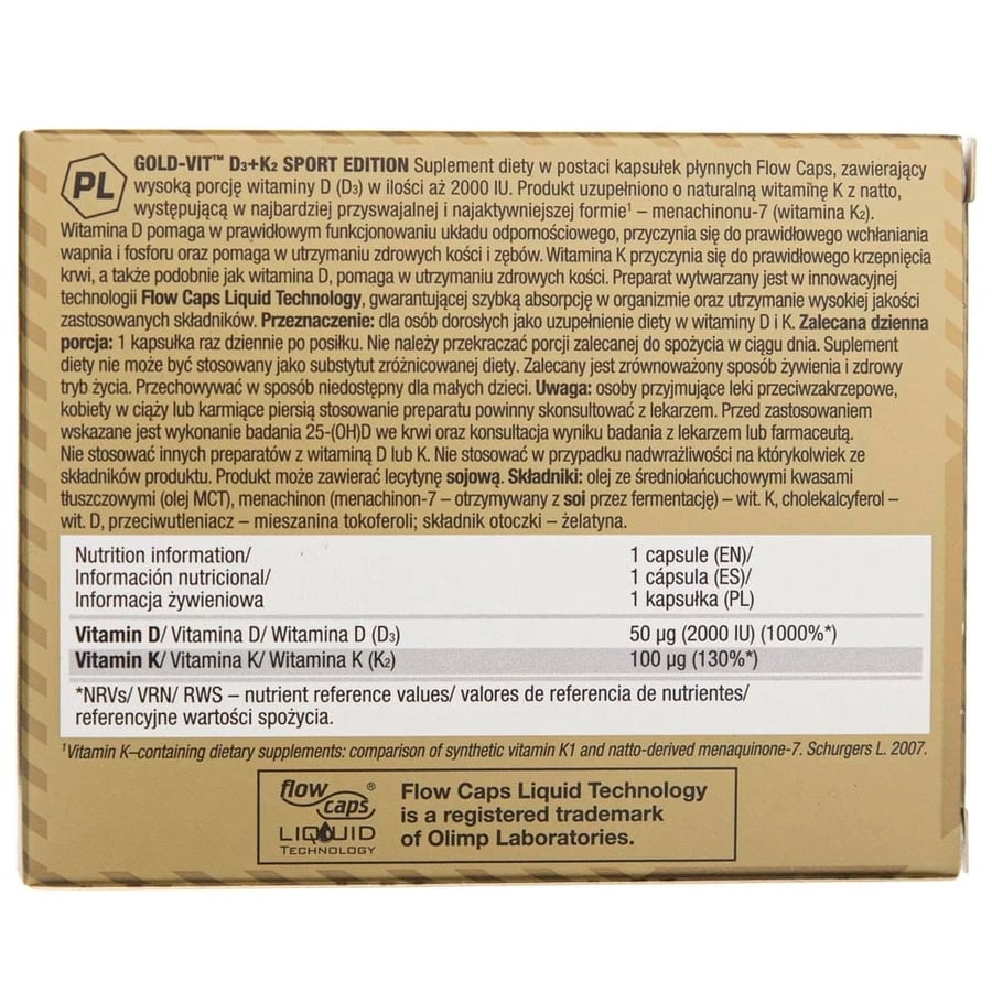 OLIMP GOLD-VIT D3+K2 2000 IU 60 CAP