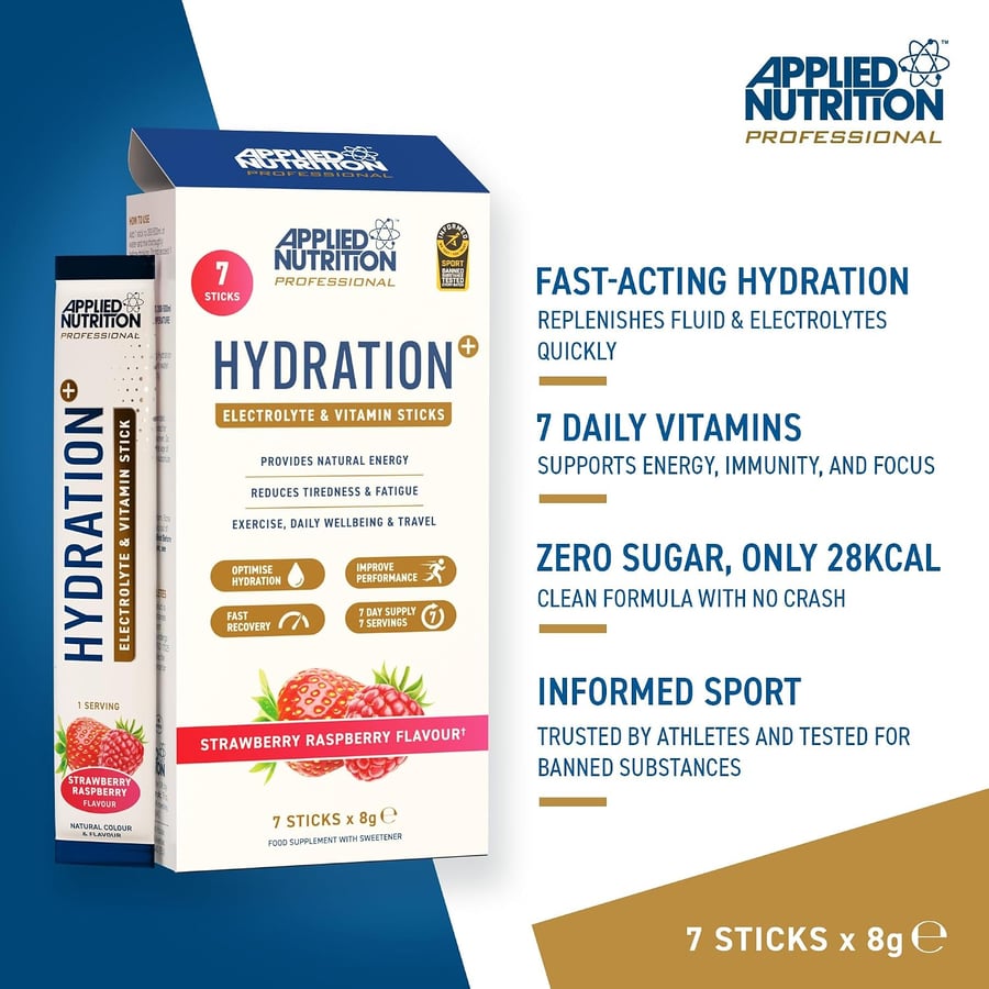 APPLIED HYDRATION STICKS STRAWBERRY RASPBERRY 7 x 8g