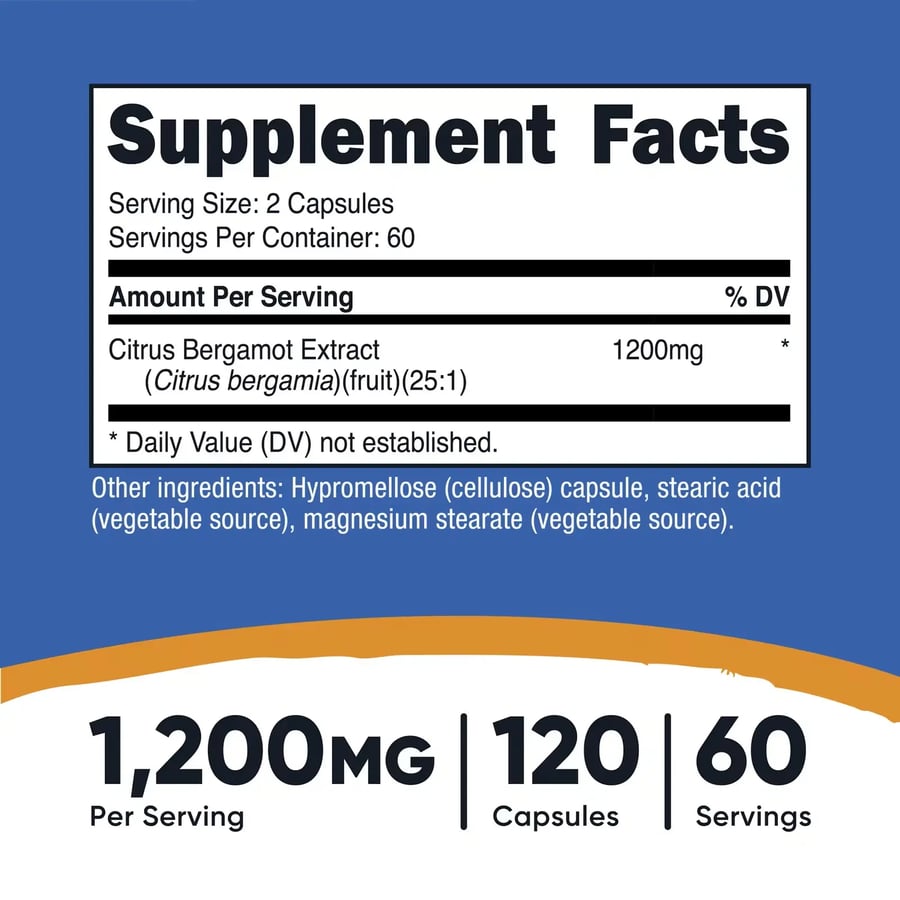NUTRICOST CITRUS BERGAMOT  1,200 MG 120CAPSULES