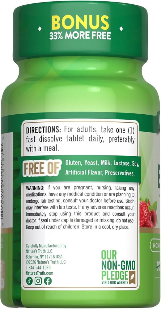 NATURES TRUTH BIOTIN 10000 MCG 120 TAB
