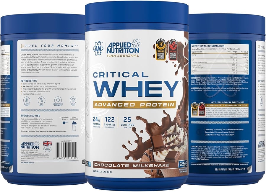 APPLIED CRITICAL WHEY PROTEIN CHOCOLATE MILKSHAKE 825G