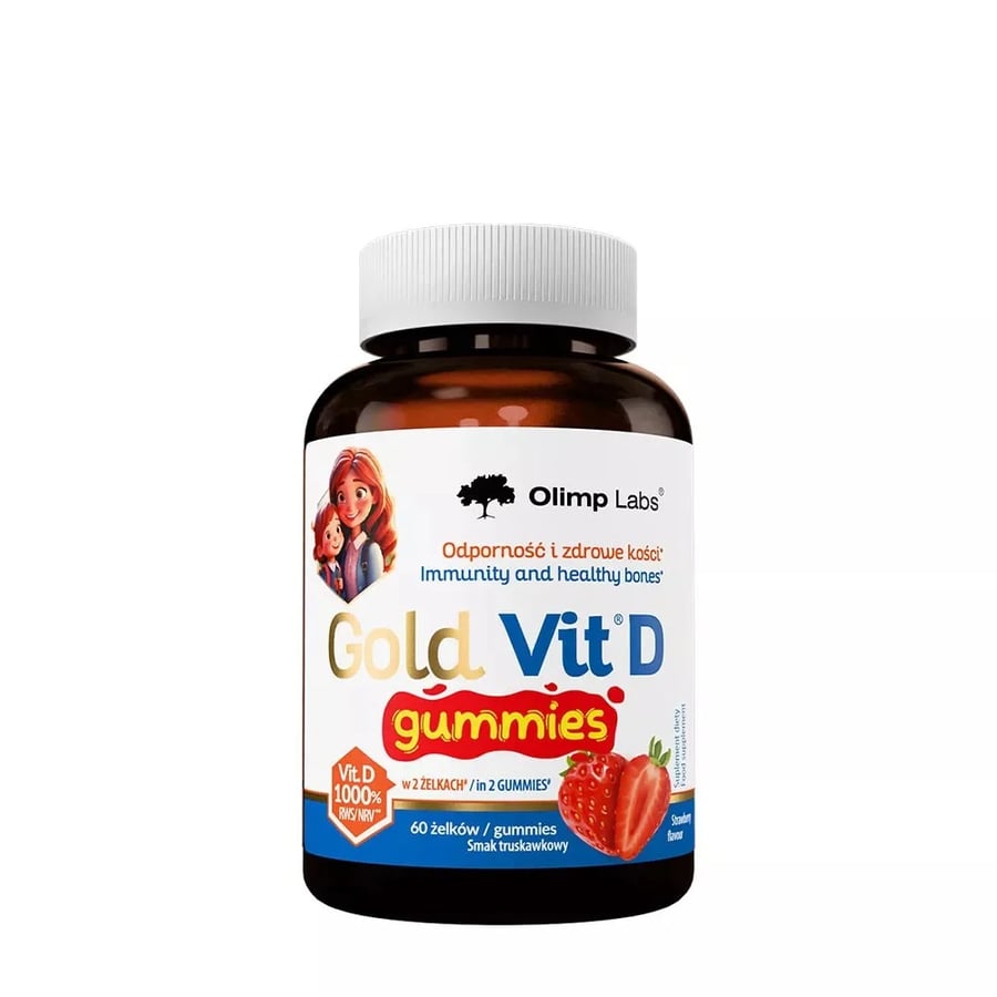 OLIMP GOLD VIT D GUMMIES STRAWBERRY 60T JAR