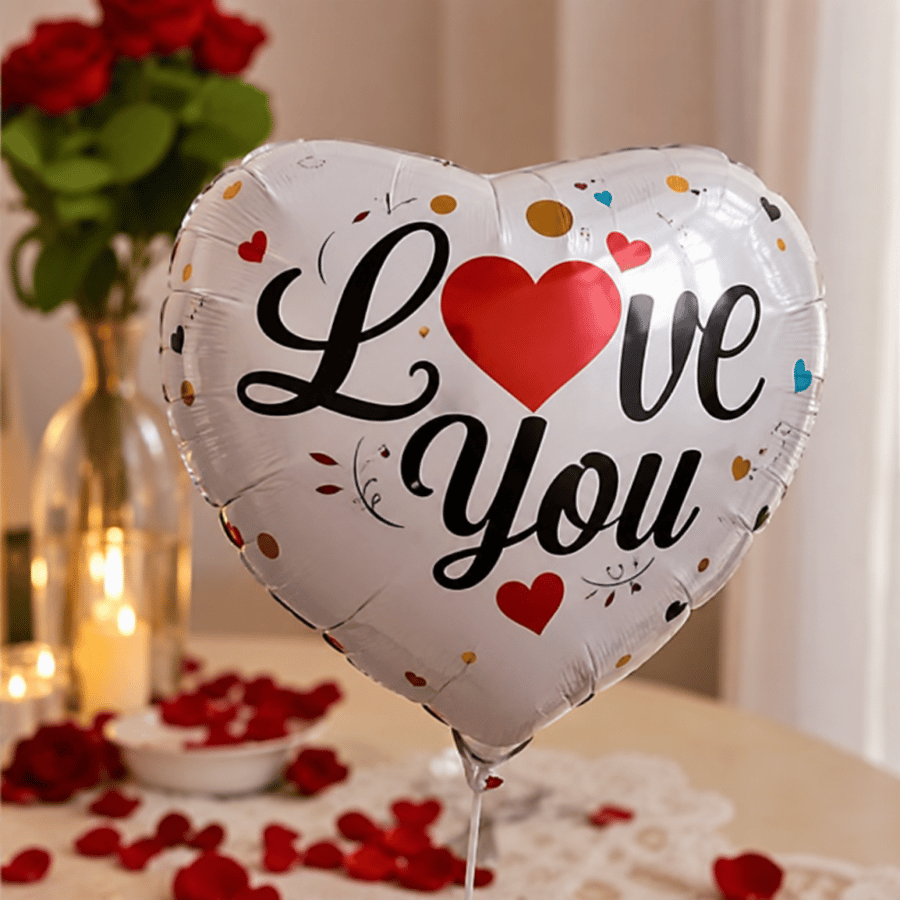 بالون فويل على شكل قلب بعبارة I Love You