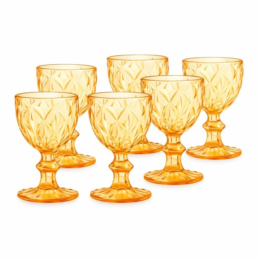 A set of six glass cups with a luxurious design
