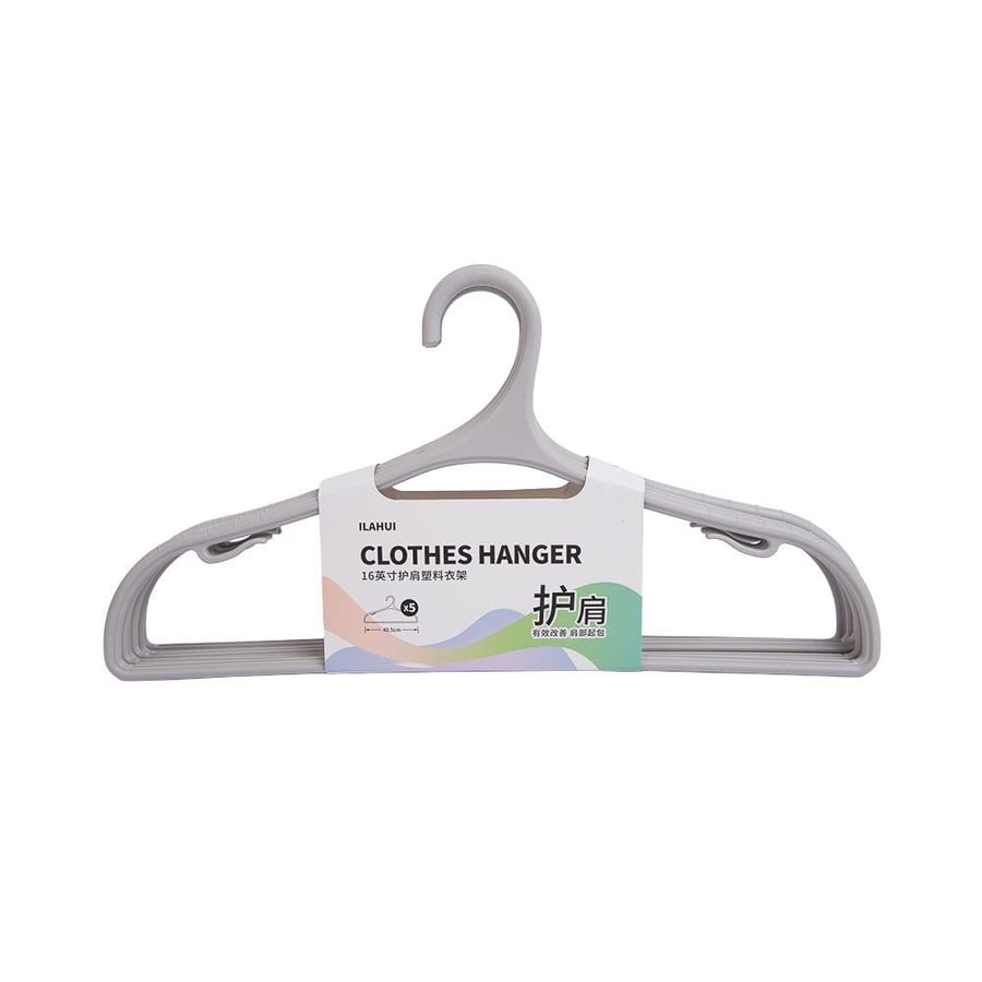 ILAHUI Plastic Clothes Hangers – 5 Pieces