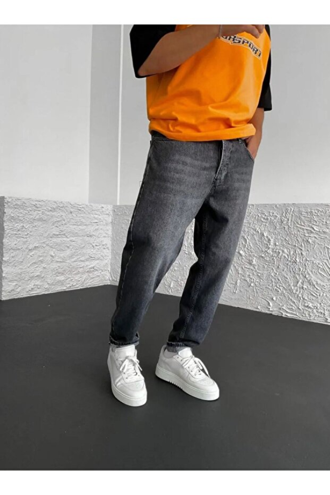 DIRECTIVE JEANS بنطلون جينز رجالي من Boyfriend Kalıp بلون أنثراسيت أزرق