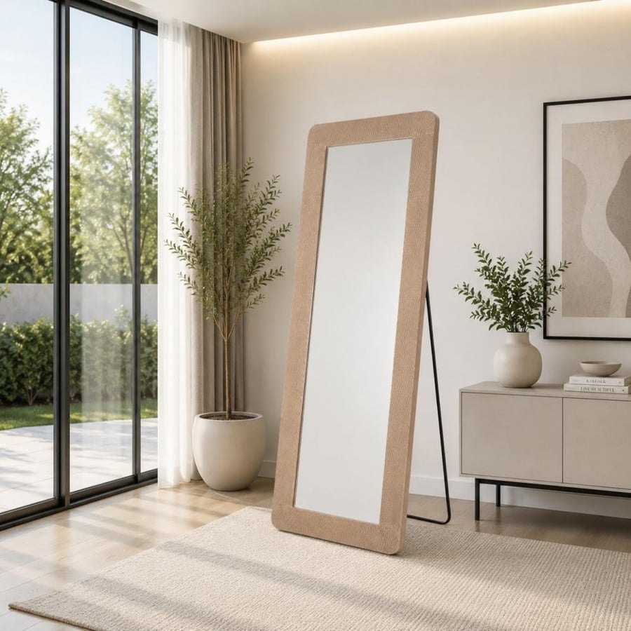 مرآة التعرجات الخشبية - Herringbone Wood Mirror