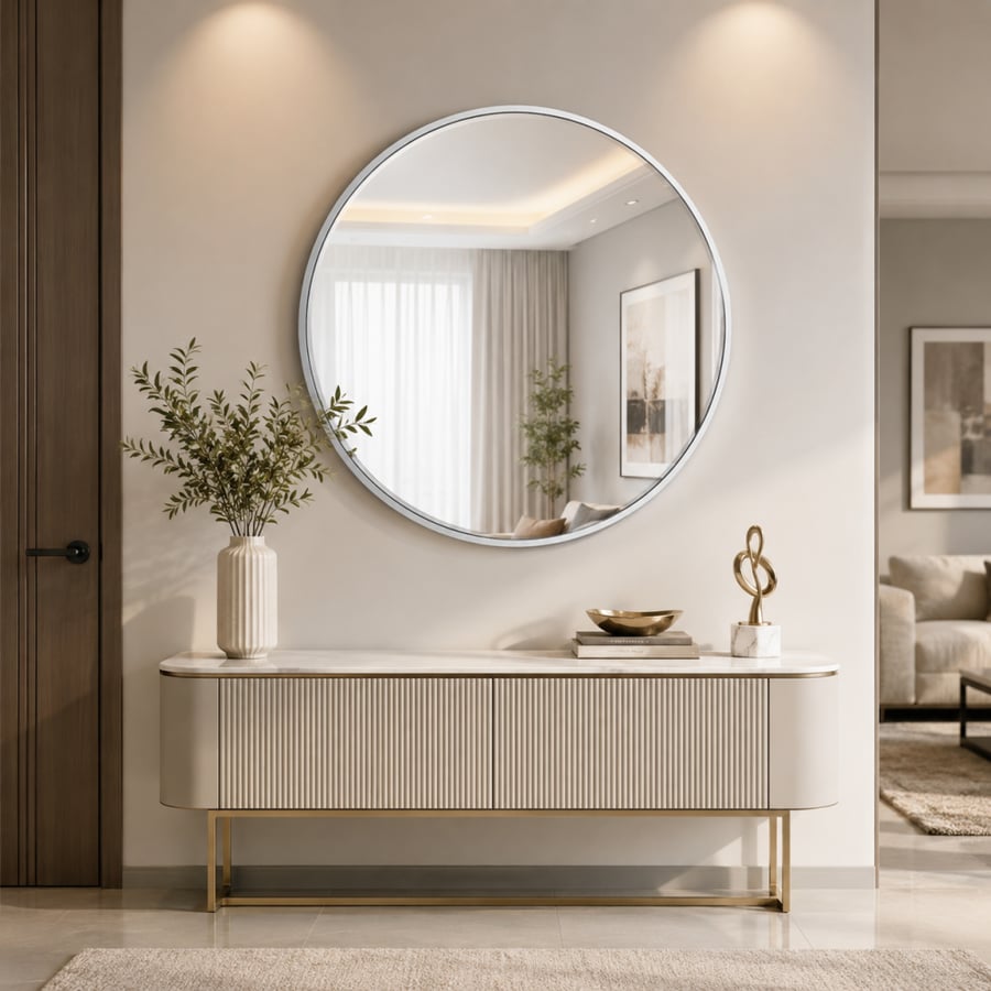 مراية ستاند بأطار فضىمقاس 70 × 70 سم