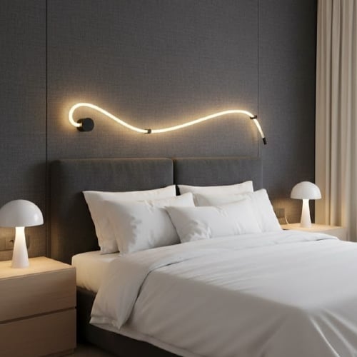 إنارة Wave Sconce - حركة ضوئية اهادئة عبر خط منحني