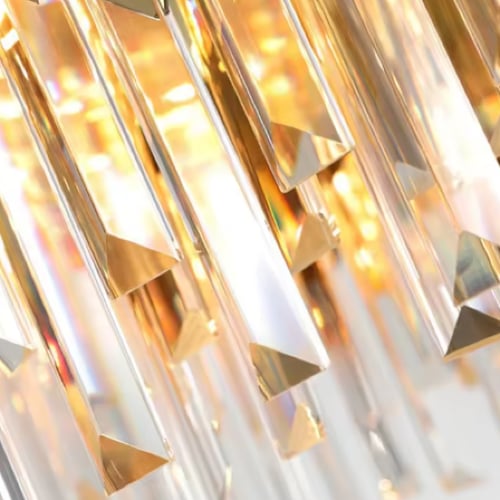 Modern crystal chandelier - golden touch with a circular design