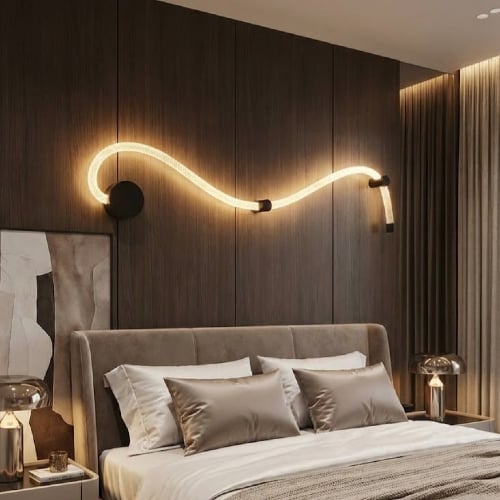 إنارة Wave Sconce حركة ضوئية اهادئة عبر خط منحني