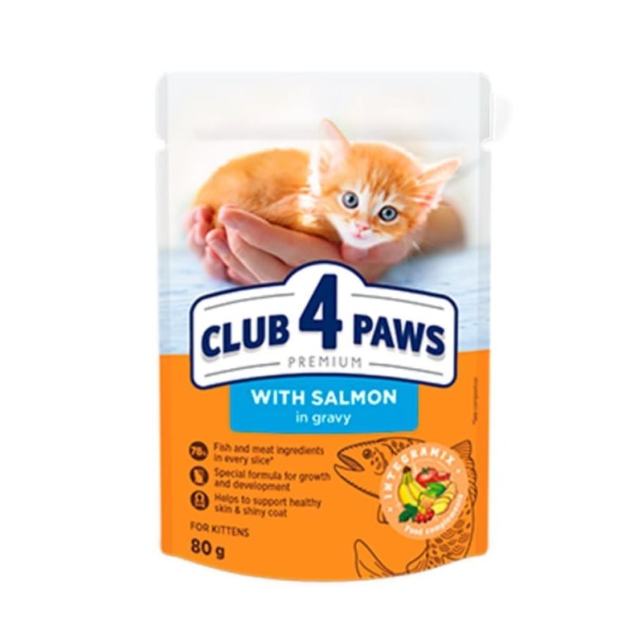 Club 4 Paws Kitten Salmon in Gravy for Kittens 80g | Wet Food