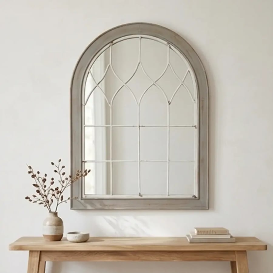 ديكور مرآة حائط 50×120 سم - رمادي