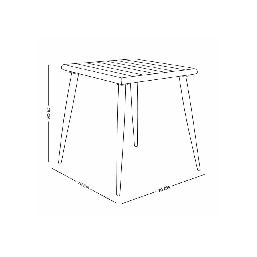طاولة مفردة بأرجل معدنية 70×75 سم - أسود