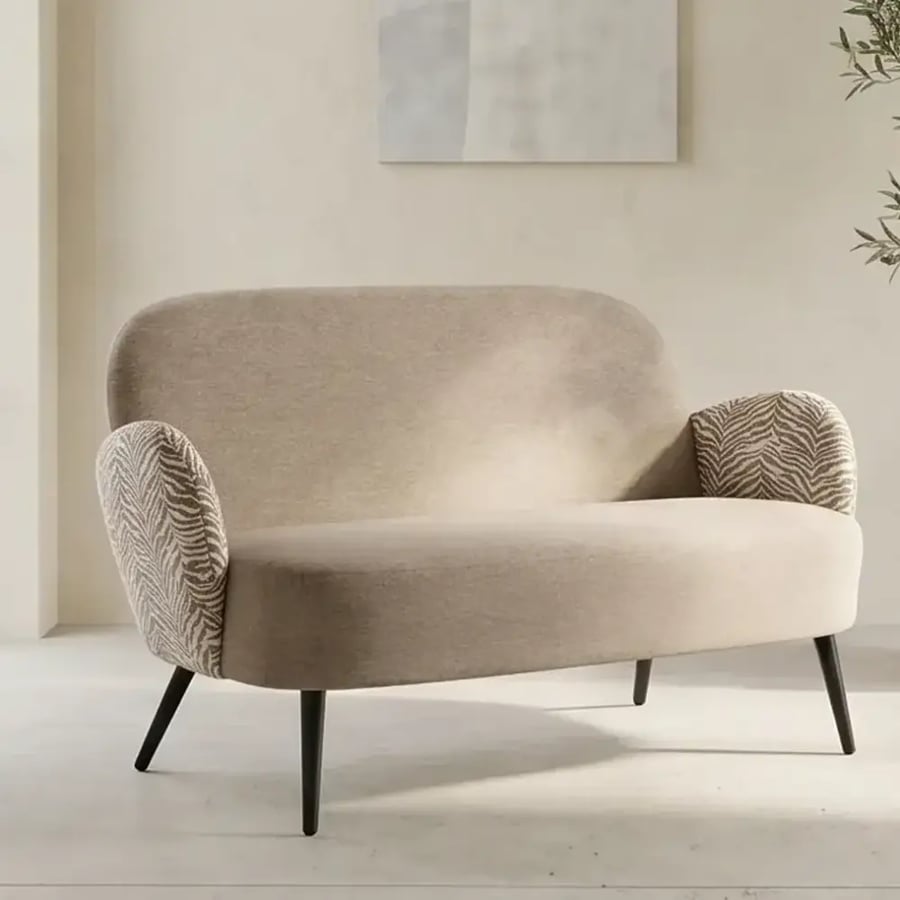 Modern two-seater sofa in coffee color – elegant design and exceptional comfort