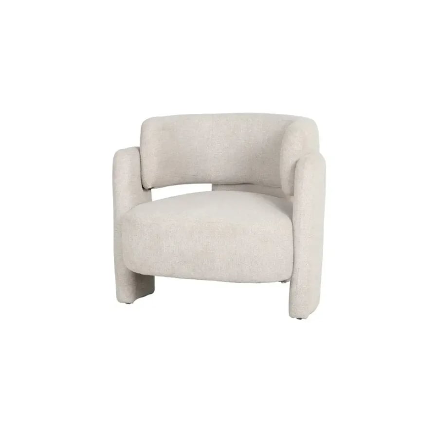 Single modern chair with curved design – off-white color