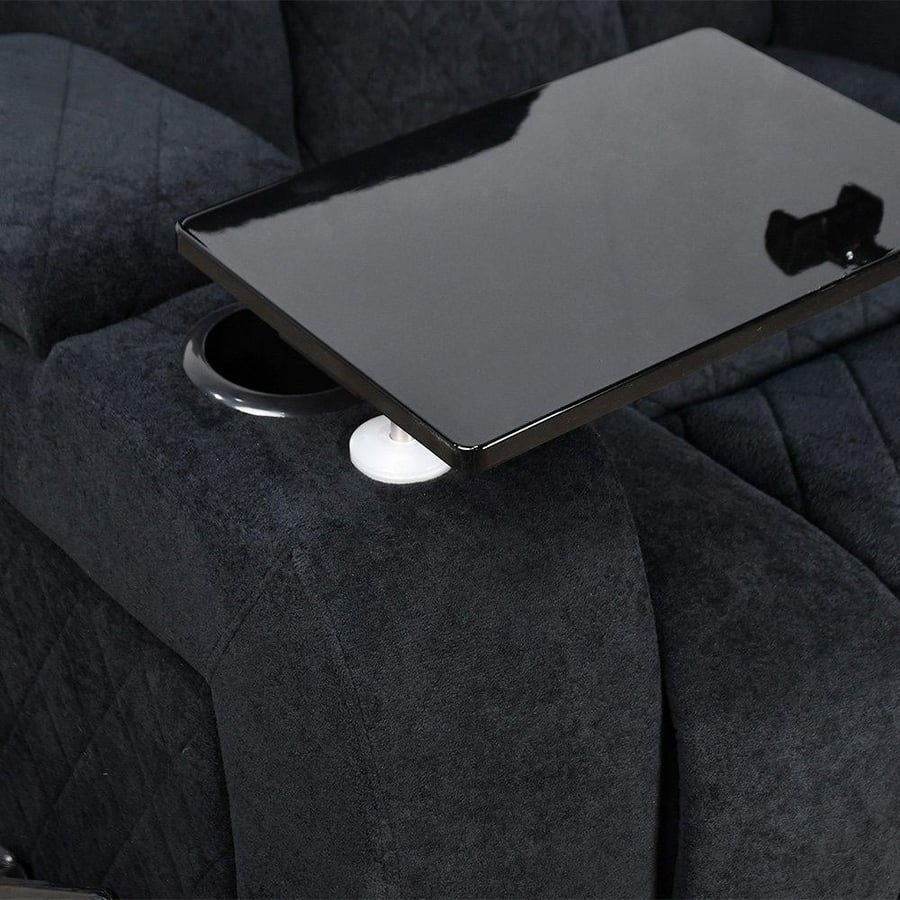 King's chair relaxation fun rotating with phone holder and table shelf black