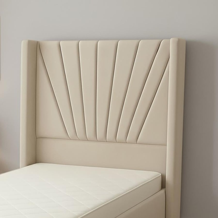 Modern velvet upholstered wooden bed 90×190 cm