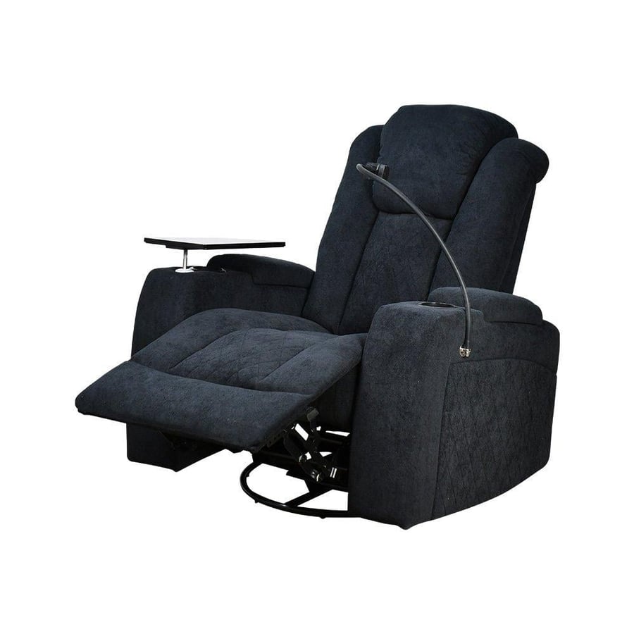 King's chair relaxation fun rotating with phone holder and table shelf black
