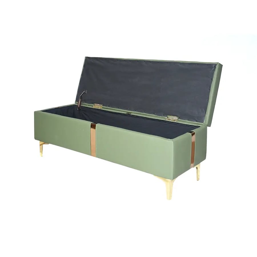 صندوق تخزين سجاد أخضر 118×40 سم