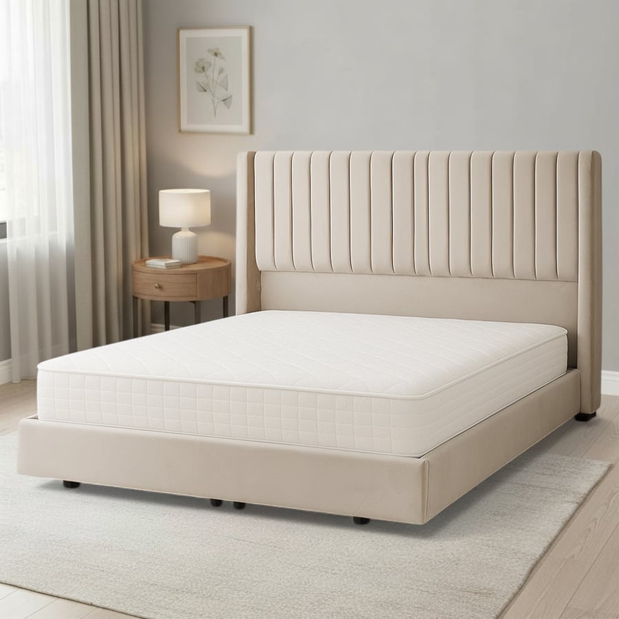 Modern velvet-upholstered wooden bed 180×200 cm