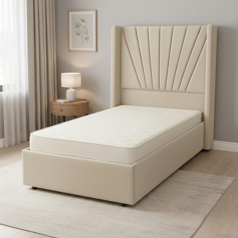 Modern velvet upholstered wooden bed 90×190 cm