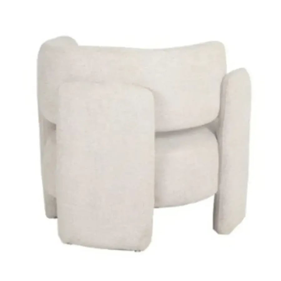 Single modern chair with curved design – off-white color