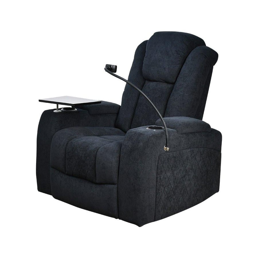 King's chair relaxation fun rotating with phone holder and table shelf black