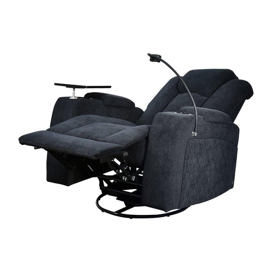 King's chair relaxation fun rotating with phone holder and table shelf black